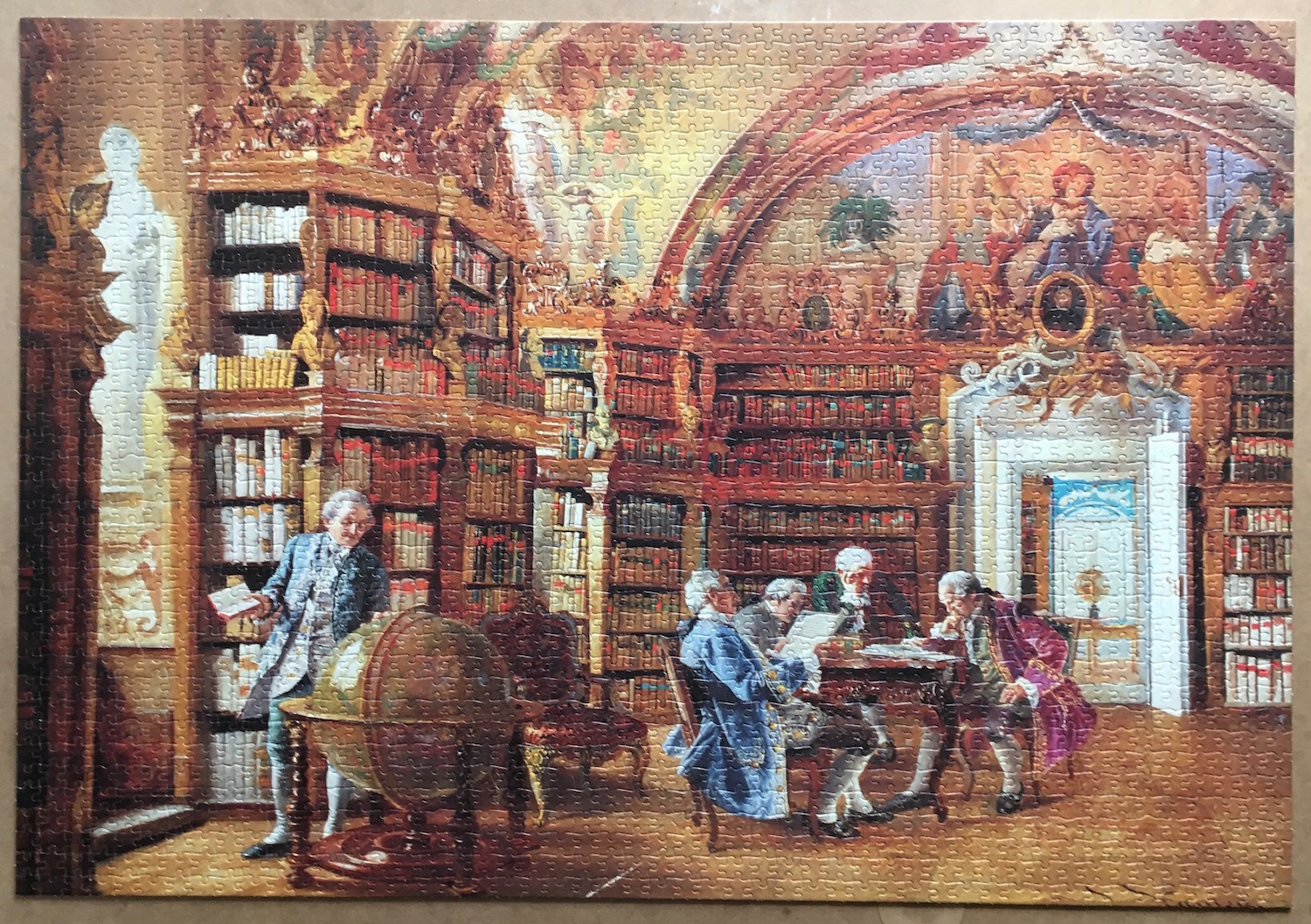 Image of the Assembled Puzzle 2000, Jumbo, In the Library, Johann Hamza