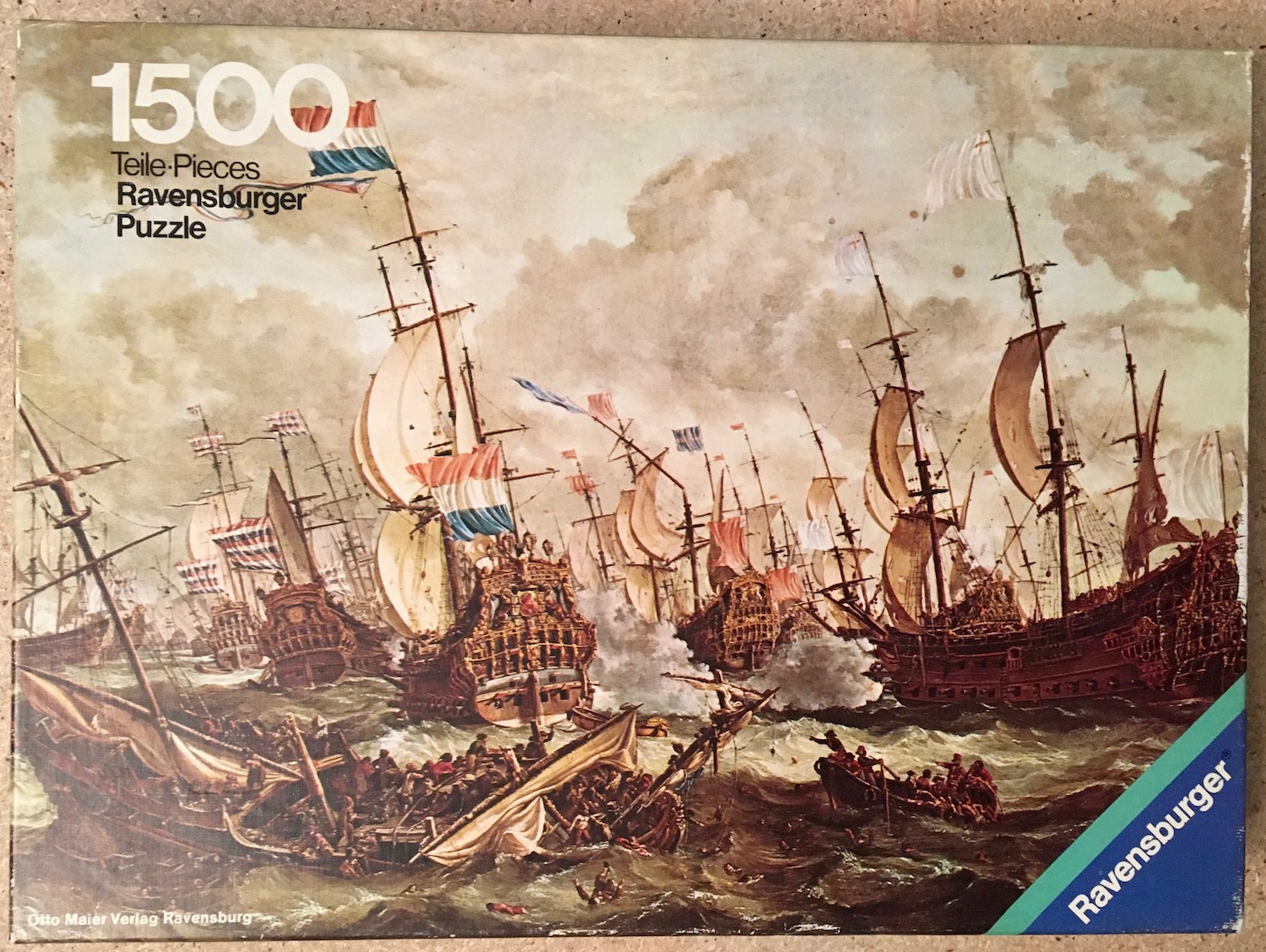 Image of the puzzle 1500, Ravensburger, Four Days Battle, by Abraham Storck, Picture of the box