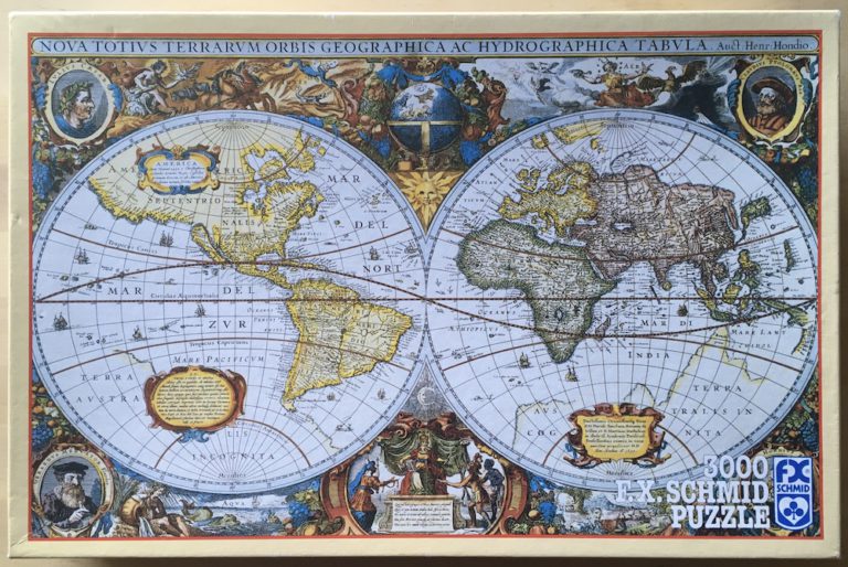 3000 F X Schmid Antique World Map Hondius Rare Puzzles