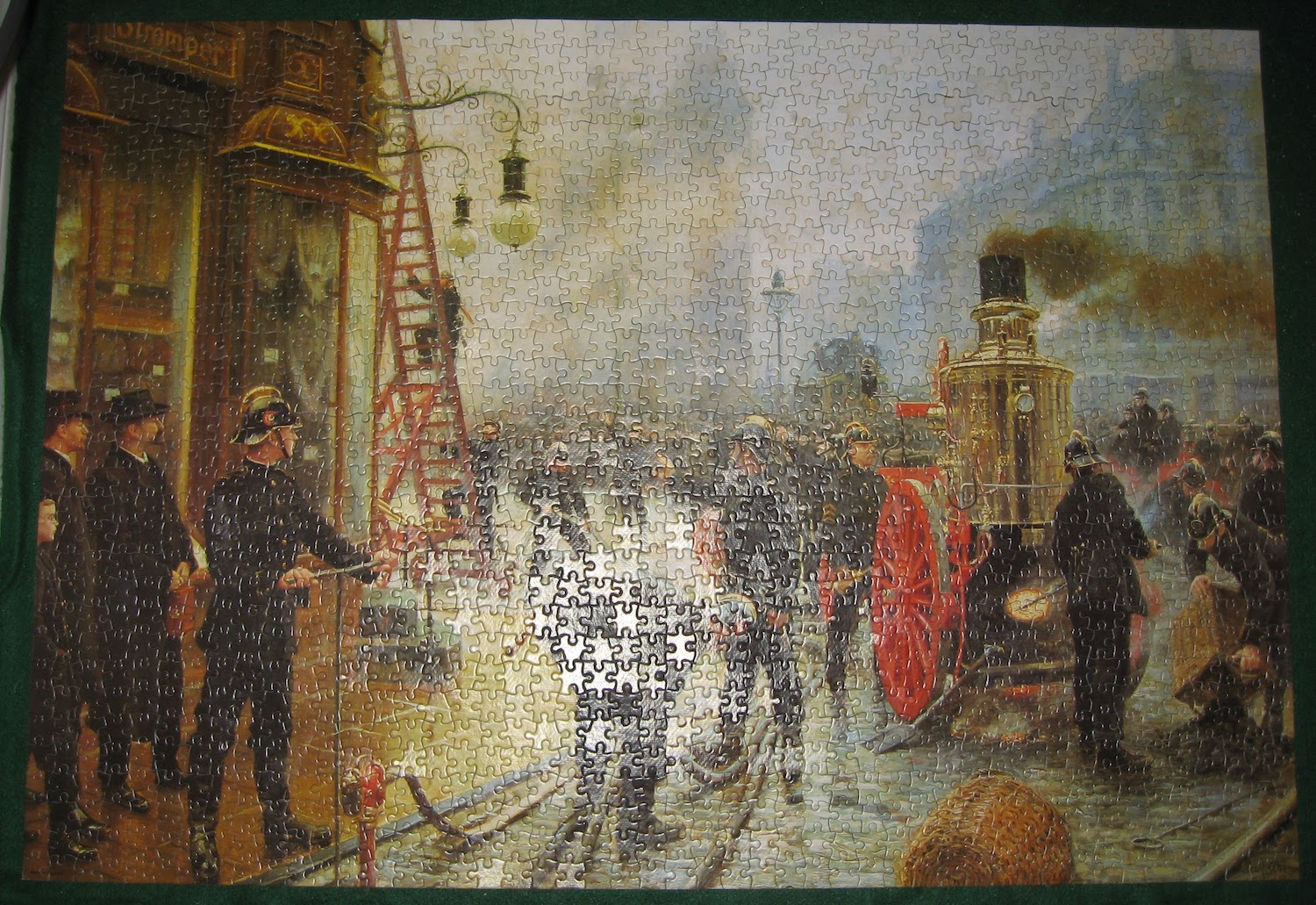 Image of the Assembled Puzzle 1500, Falcon, The Fire Brigade Turn Out in Kultorvet, Copenhagen