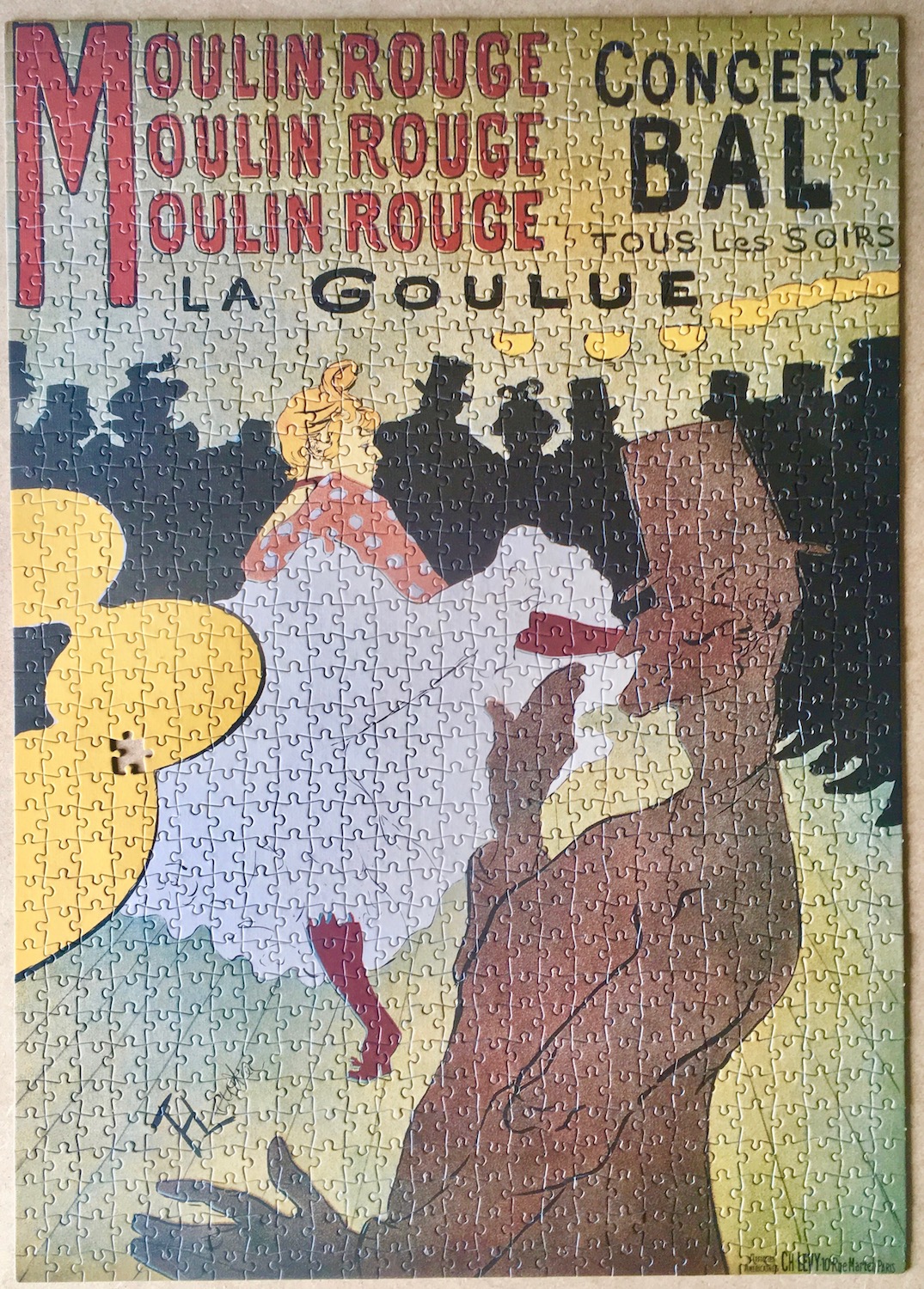 Image of the puzzle 1000, Clementoni, Moulin Rouge, by Toulouse-Lautrec, Puzzle Assembled
