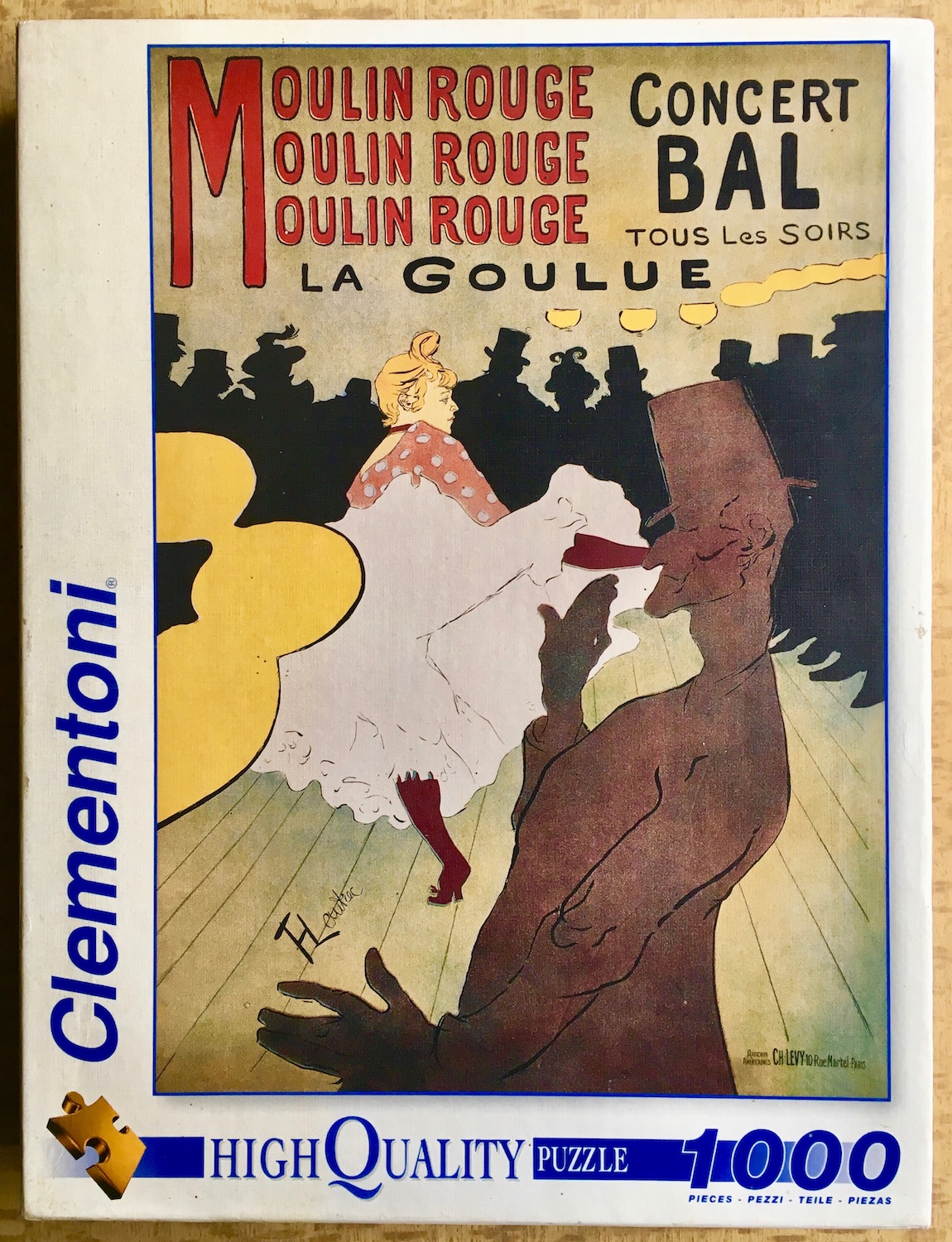 Image of the puzzle 1000, Clementoni, Moulin Rouge, by Toulouse-Lautrec, Picture of the Box
