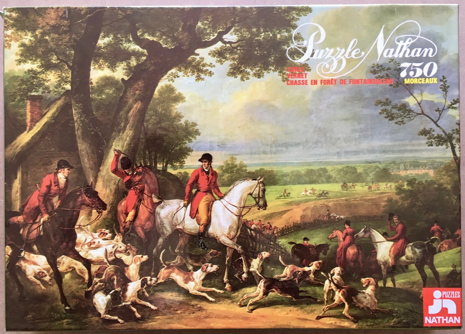 Image of the puzzle 750, Nathan, Hunting Near Fontainebleau, Carle Vernet, Box, Blog Post