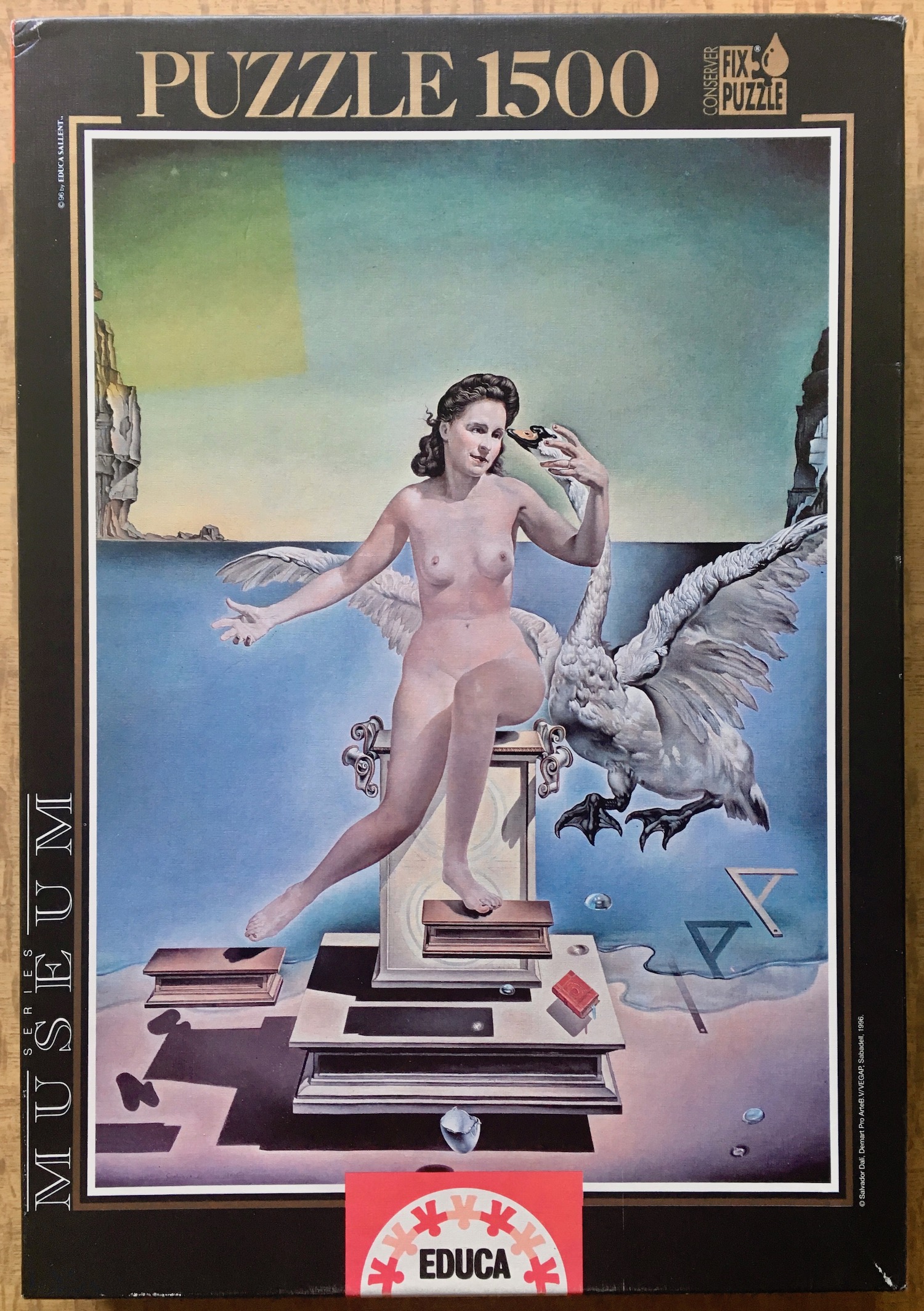 Image of the puzzle 1500, Educa, Leda Atomica, by Salvador Dalí, Picture of the box, Blog Post