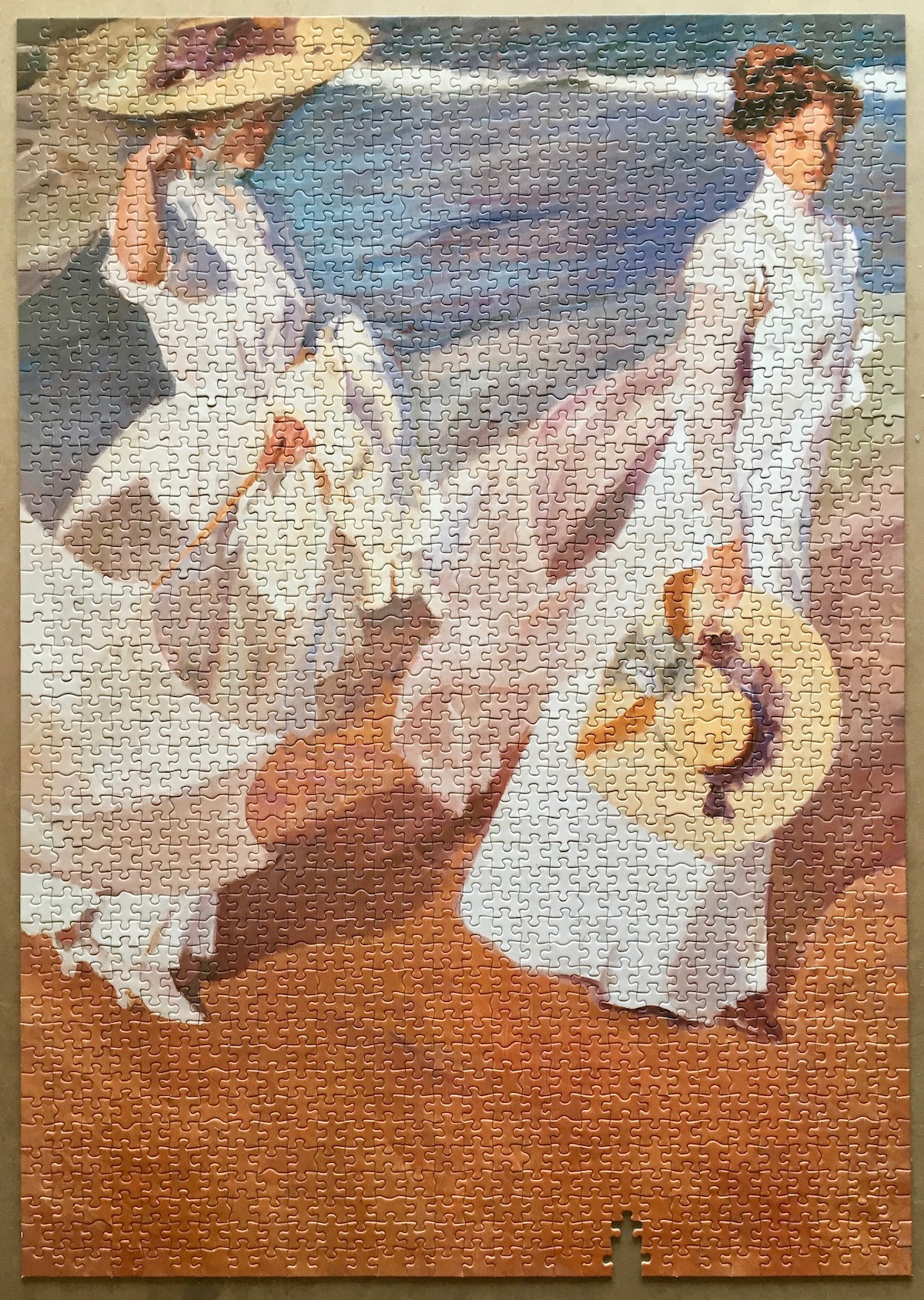 Image of the puzzle 1500, Educa, Walk on the Beach, by Joaquín Sorolla, Picture of the puzzle assembled