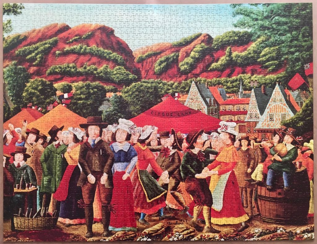 Image of the puzzle 2000, Ravensburger, Liberation Celebration, by André Bauchant, Picture of the puzzle assembled