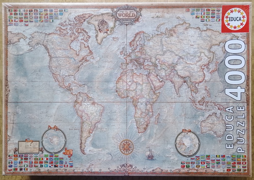 Educa - 14827 - Puzzle - Mapamundi Historico - Puzzle Carte du Monde 4000  Pieces Unique - Taille Unique