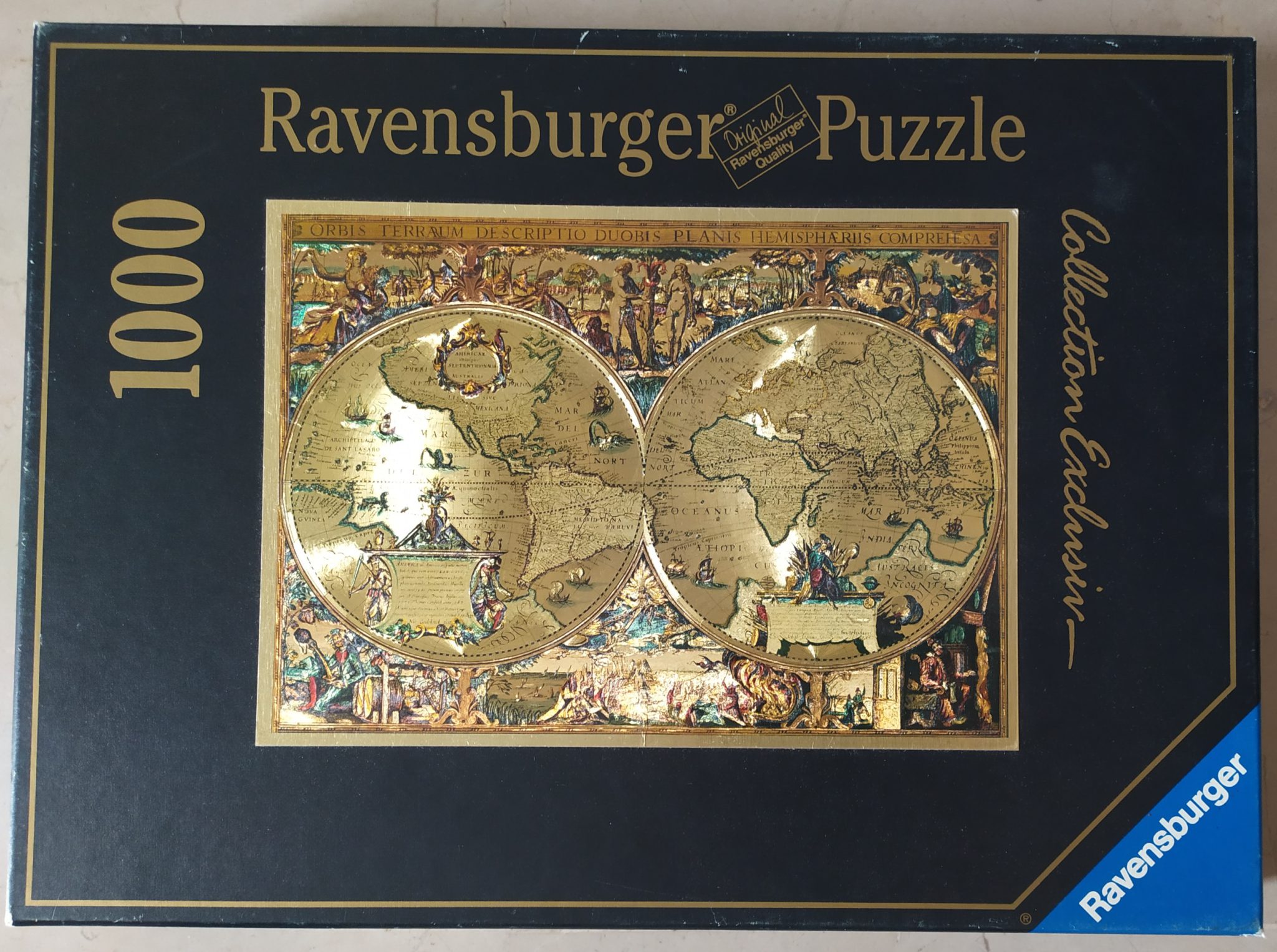 1000 Ravensburger Historical Map Of The World Rare Puzzles