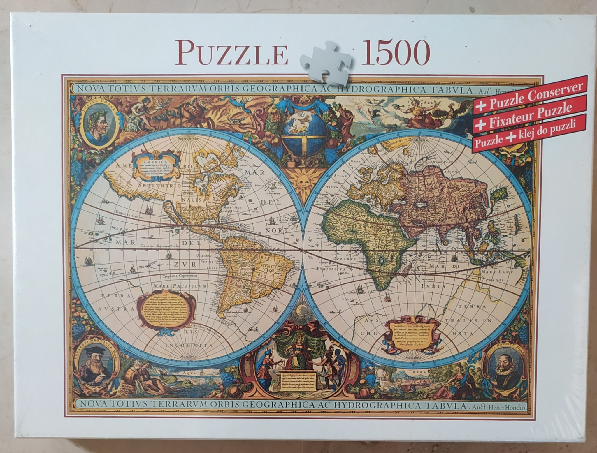 1500, Blatz, Historical World Map, Henricus Hondius - Rare Puzzles