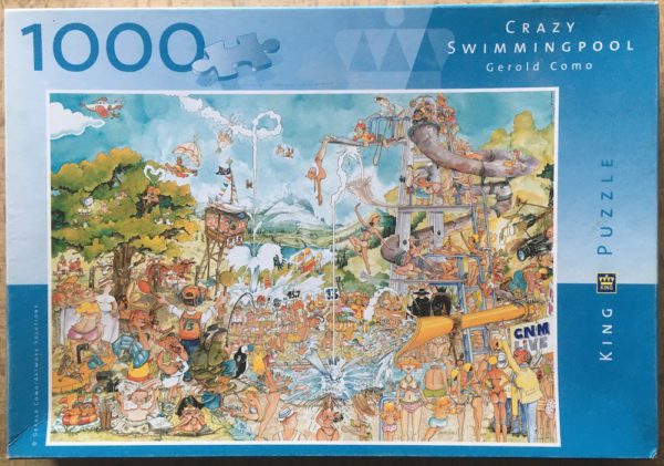 Image of the puzzle 1000, King, Crazy Swimming Pool, by Gerold Como, Complete, Picture of the box
